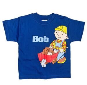 Vintage 2002 Bob the Builder Graphic T-Shirt Royal Blue Y2K 2000s